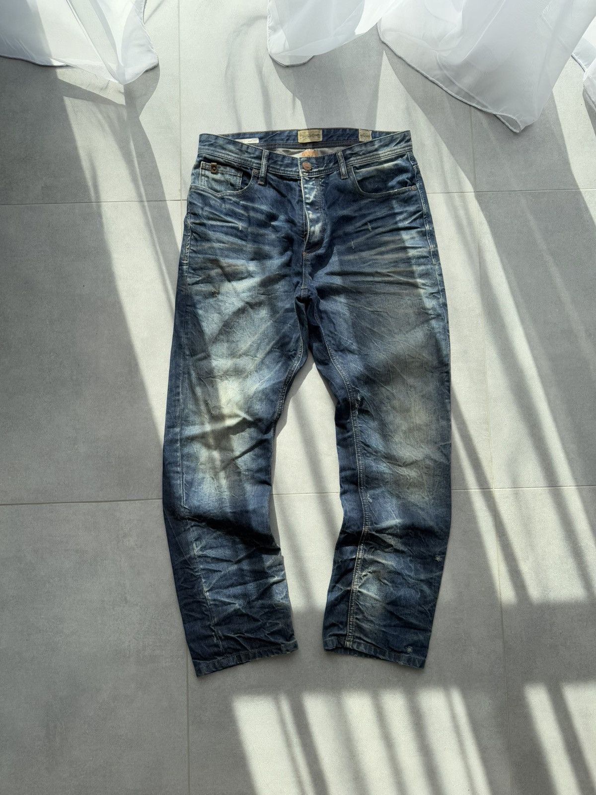 パンツ opium baggy denim costom pants Op1um Denim baggy dark pants- baggy pants skate online store