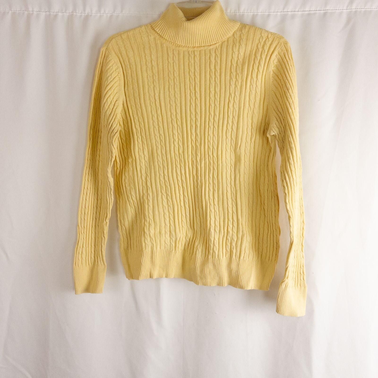 Croft & Barrow Croft & Barrow Yellow Cable Knit Sweater Womens Medium Size M / US 6-8 / IT 42-44 - 3 Thumbnail
