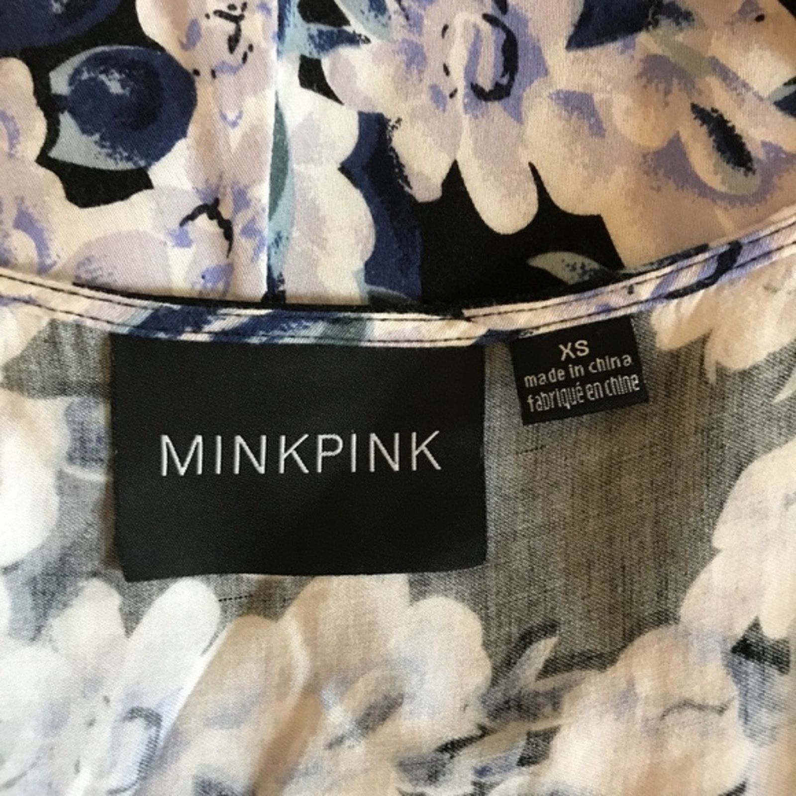 MINKPINK MinkPink Blue Black Floral Moonlit Fountain Pocket Romper XS Size 25" / US 0 / IT 36 - 5 Thumbnail