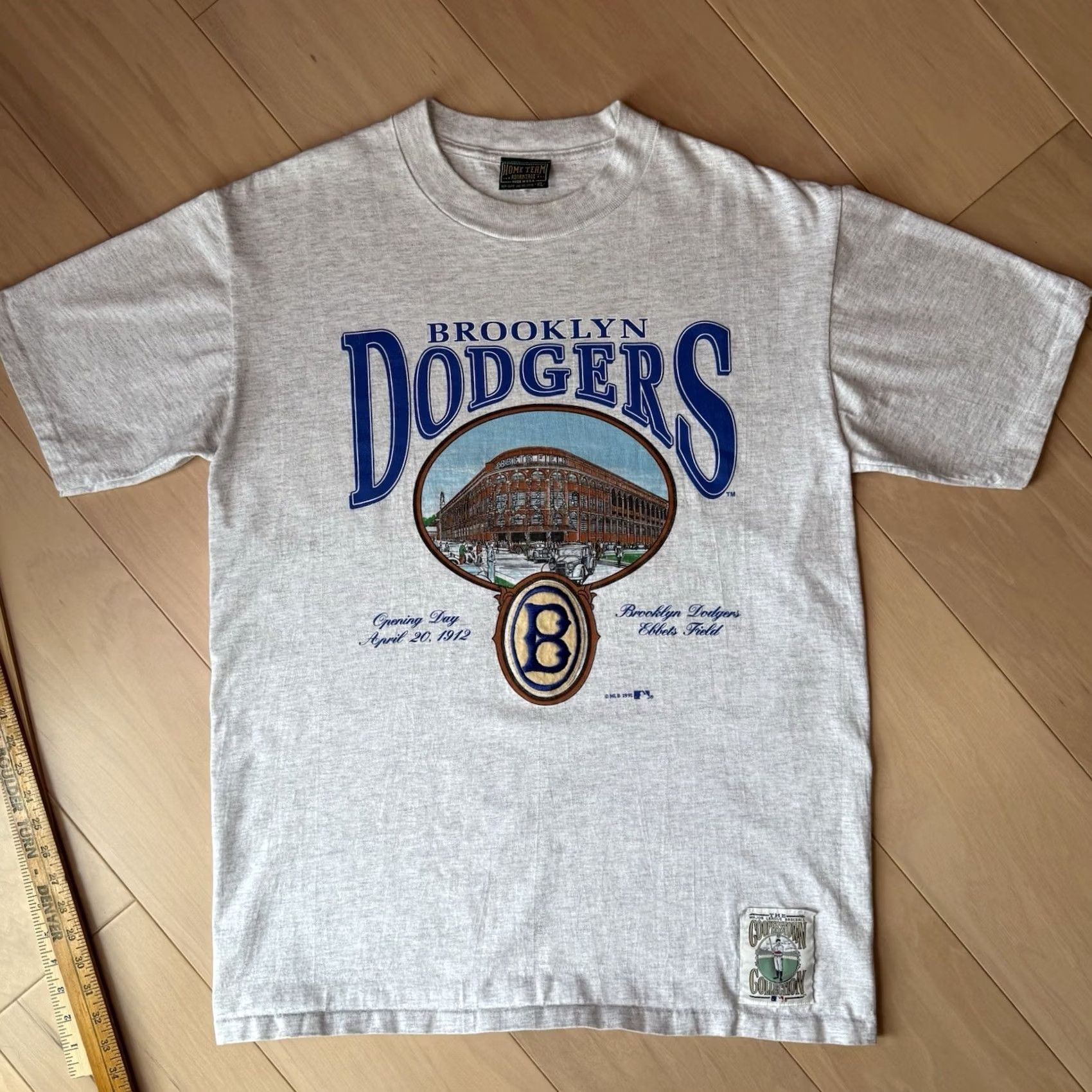MLB VINTAGE Brooklyn Dodgers Shirt XL Gray 90s MLB Baseball New York Jackie Robinson Size US XL / EU 56 / 4 - 3 Thumbnail