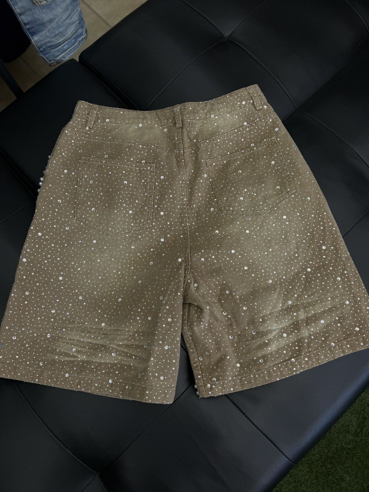 Vale Valley Rhinestone Crystal Shorts Denim Tan Size 30 Size US 30 / EU 46 - 6 Thumbnail