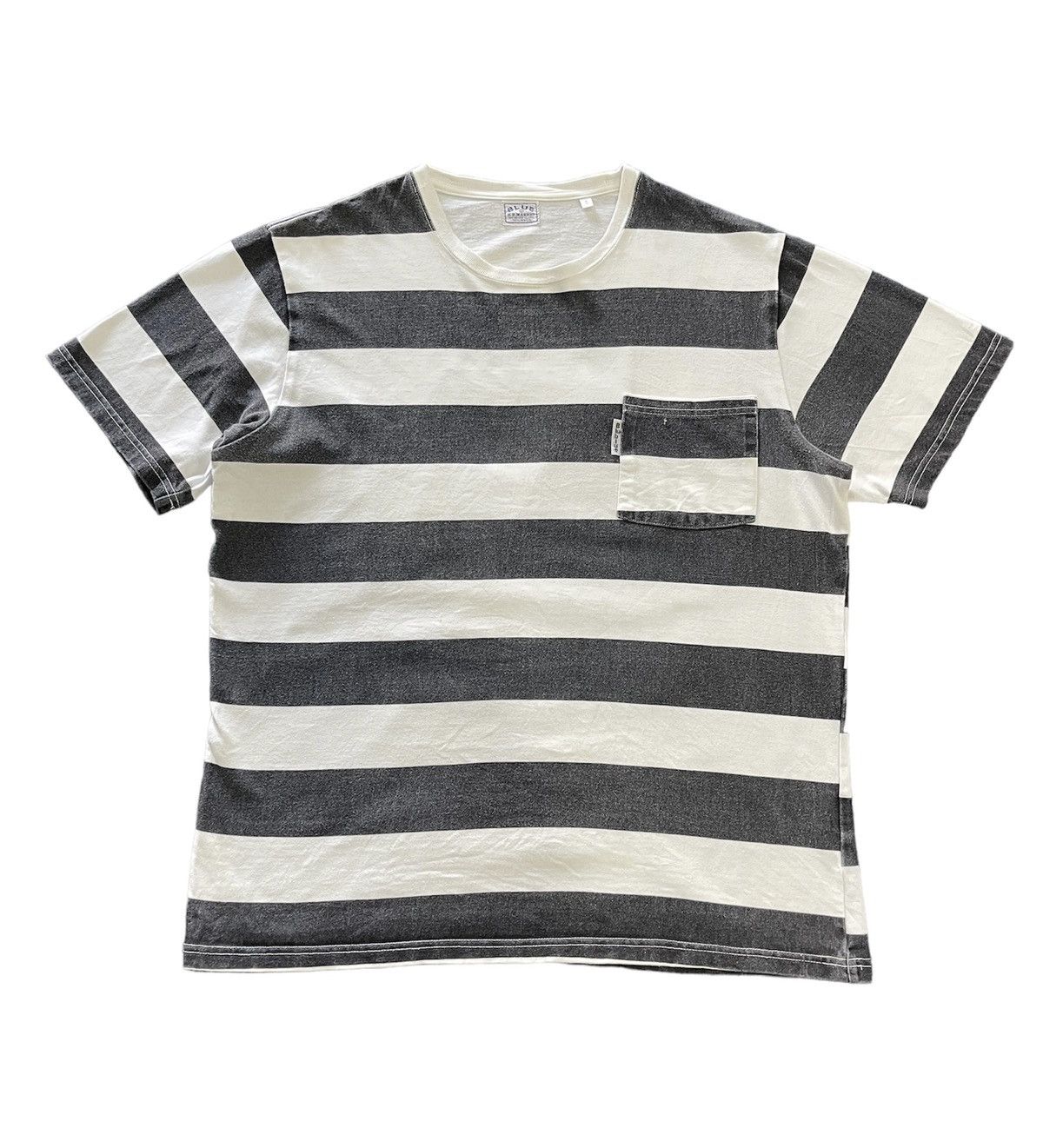 VINTAGE BLUE BLUE STRIPE SINGLE POCKET TEE