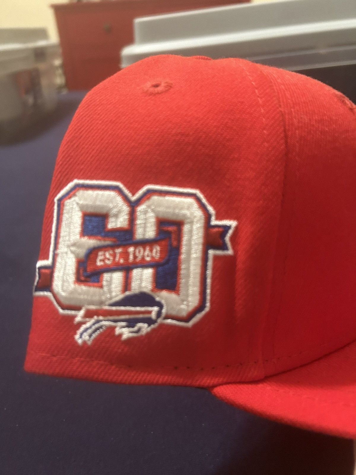 New Era Buffalo Bills Red New Era Fitted Hat Size 7 Size ONE SIZE - 2 Thumbnail