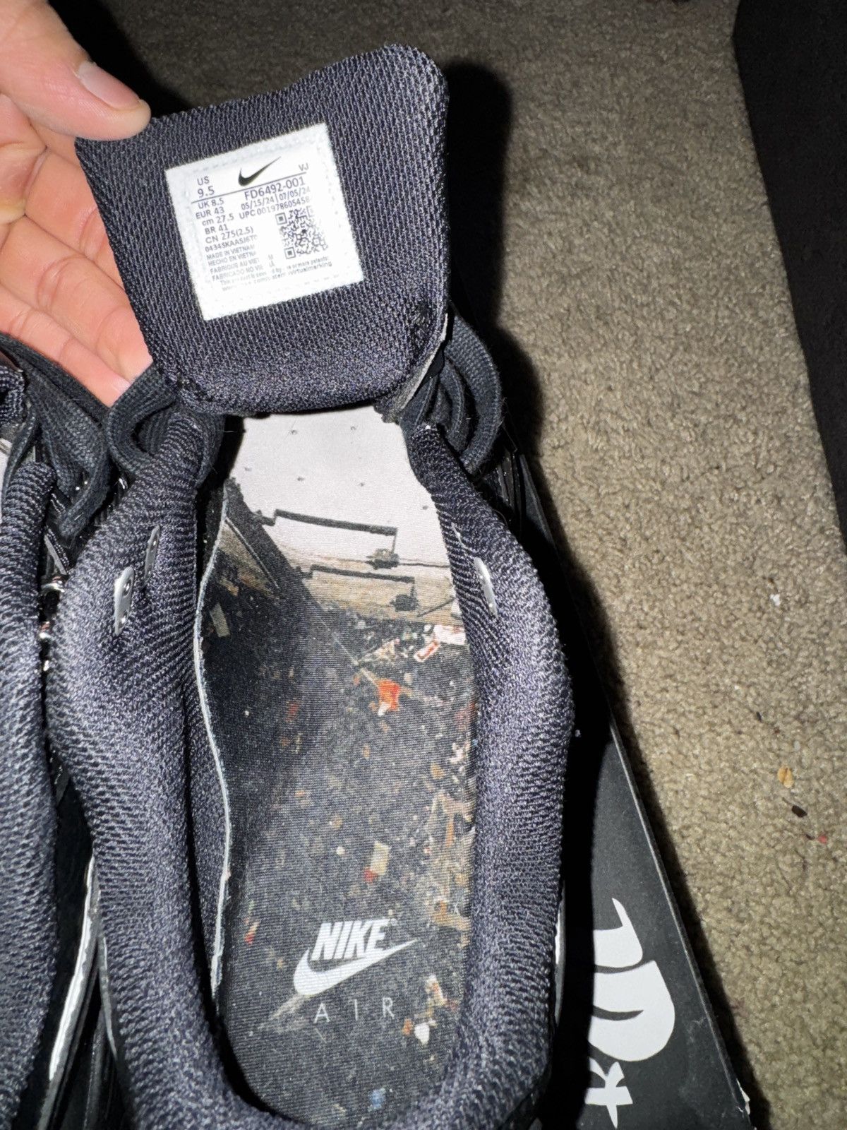 Nike Slawn x Nike Air Max 90 ‘ Black ‘ Size US 9.5 / EU 42-43 - 5 Thumbnail
