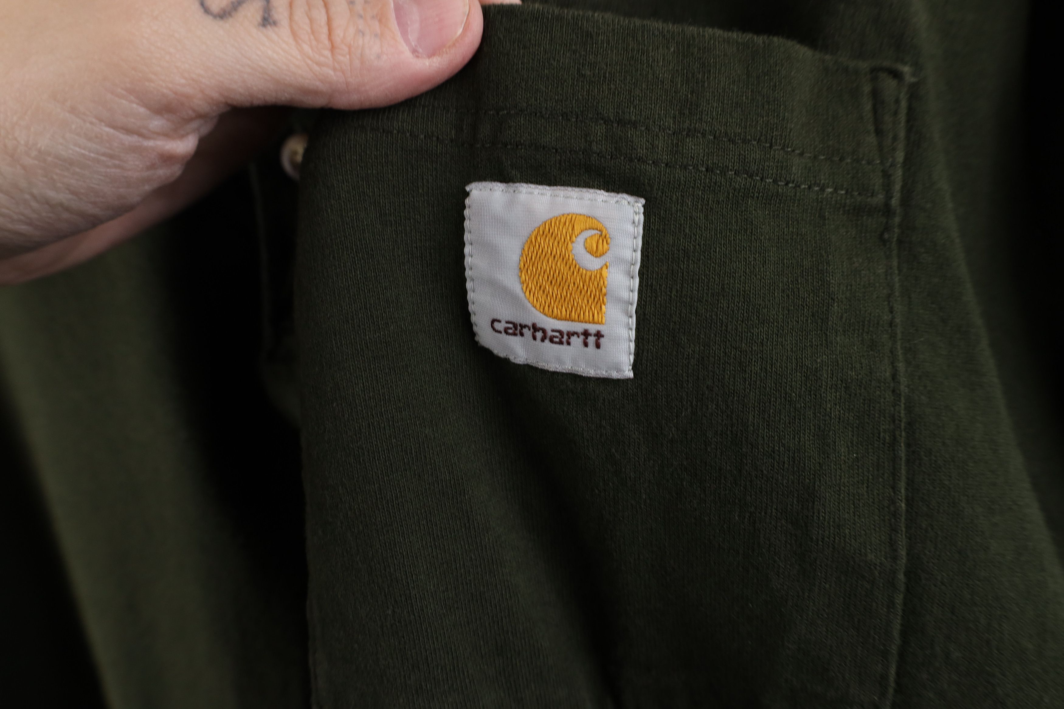 Carhartt × Vintage Vintage Y2K Carhartt Faded Spell Collared Polo Shirt Green Size US L / EU 52-54 / 3 - 4 Thumbnail