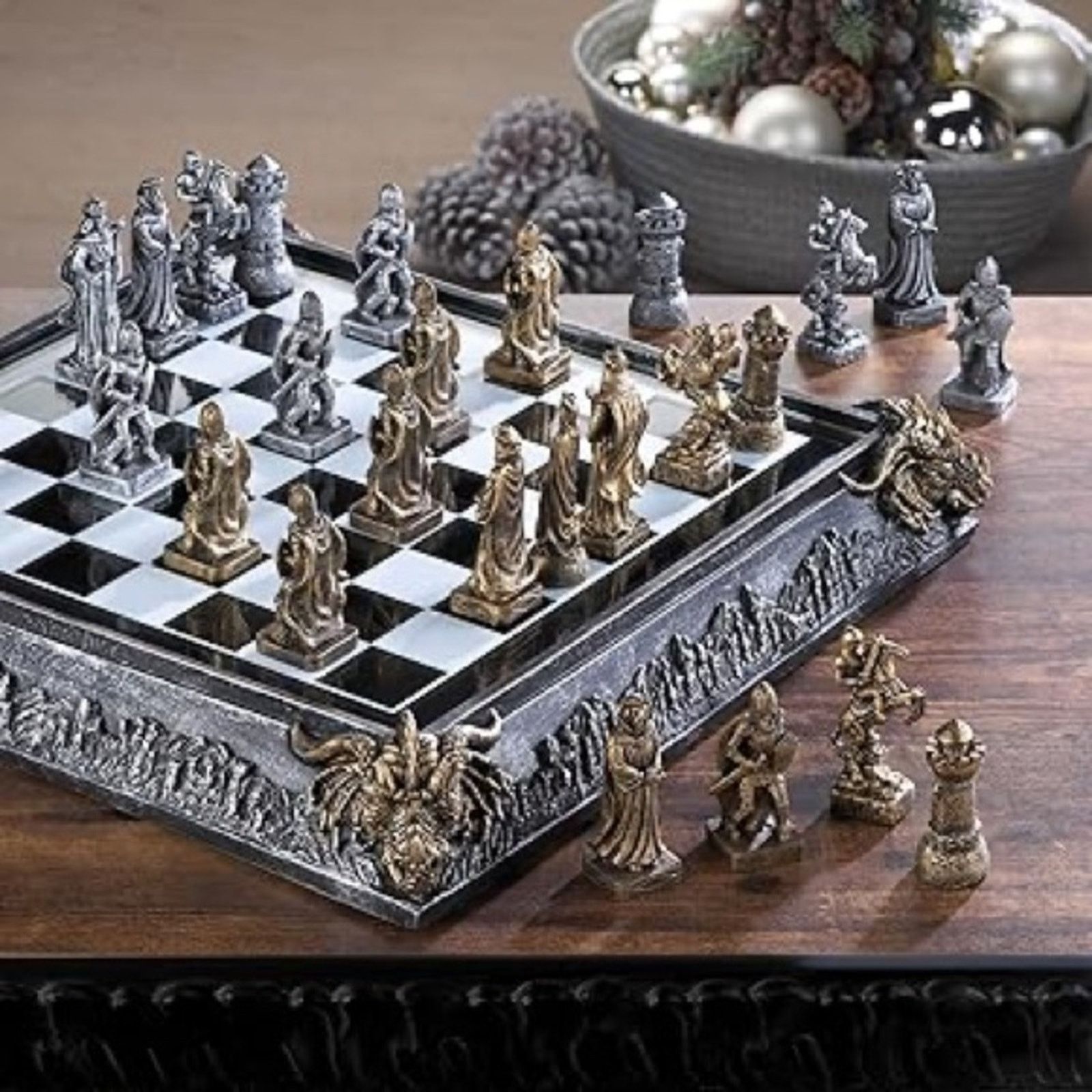 Dragonfly Vintage Dragon Crest Medieval Chess Board Set - Complete Size ONE SIZE - 1 Thumbnail