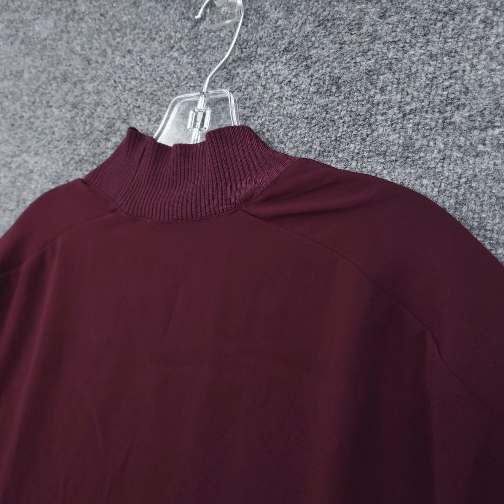 Calvin Klein Calvin Klein Blouse Womens L Red Mock Neck Short Sleeve Pullover Casual Size L / US 10 / IT 46 - 7 Thumbnail
