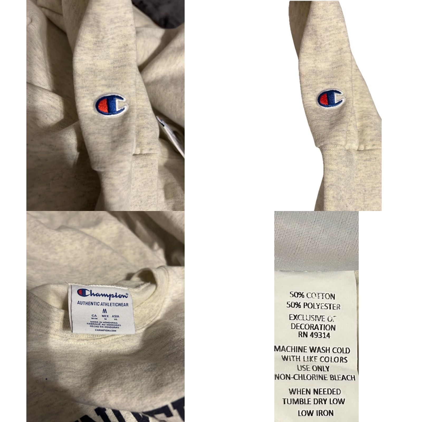Champion VINTAGE Champion Sweatshirt University Of Akron Pullover Heather Creme Creme Crew Neck Unisex Adults Medium Size US M / EU 48-50 / 2 - 8 Thumbnail