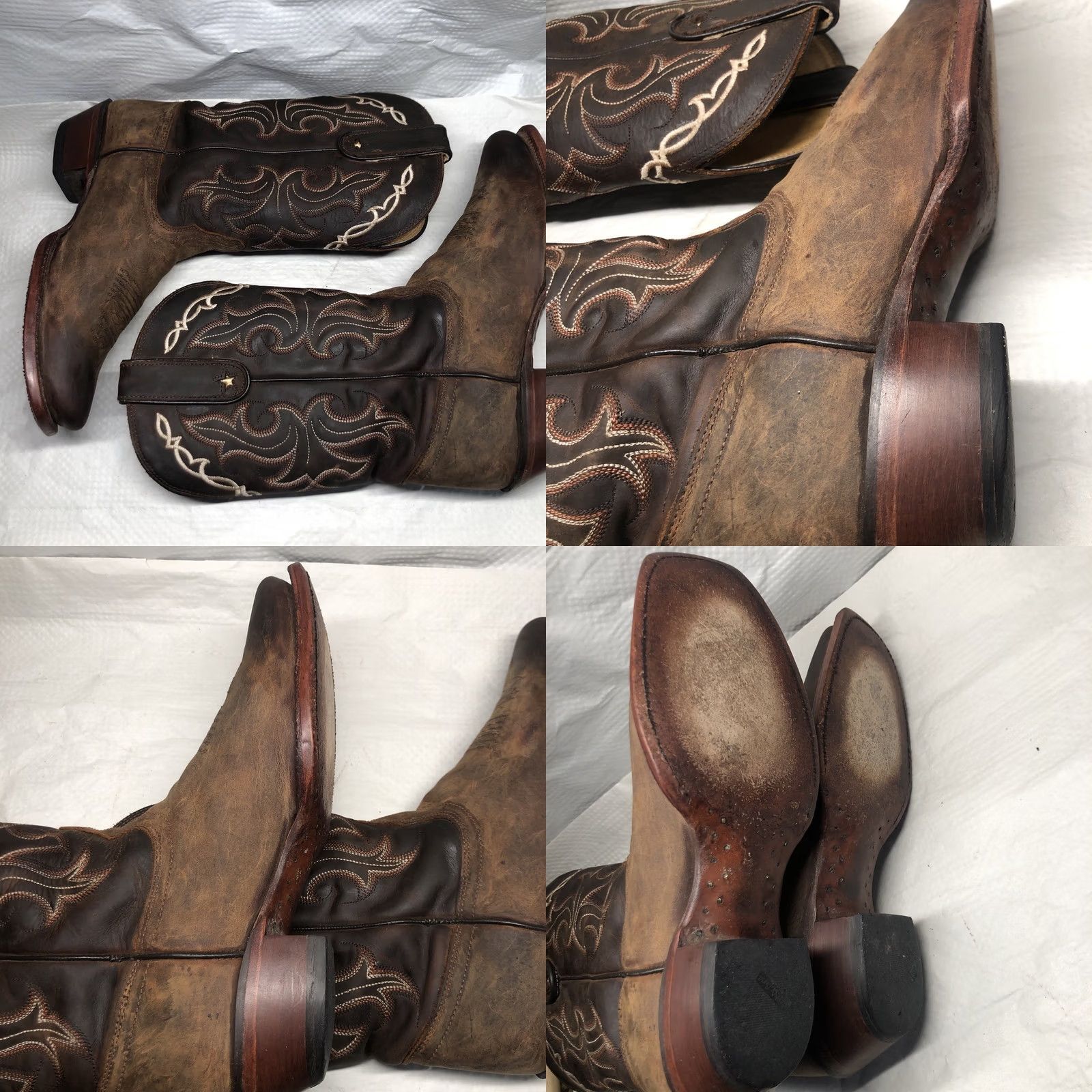 Tony Lama Tony Lama Womens Western Boots Vaquero Size 7.5B Cowgirl Style VF 6007 Boots Western Embroidered Leather Medium Shaft Brown Ladies Size US 8 / IT 38 - 8 Thumbnail