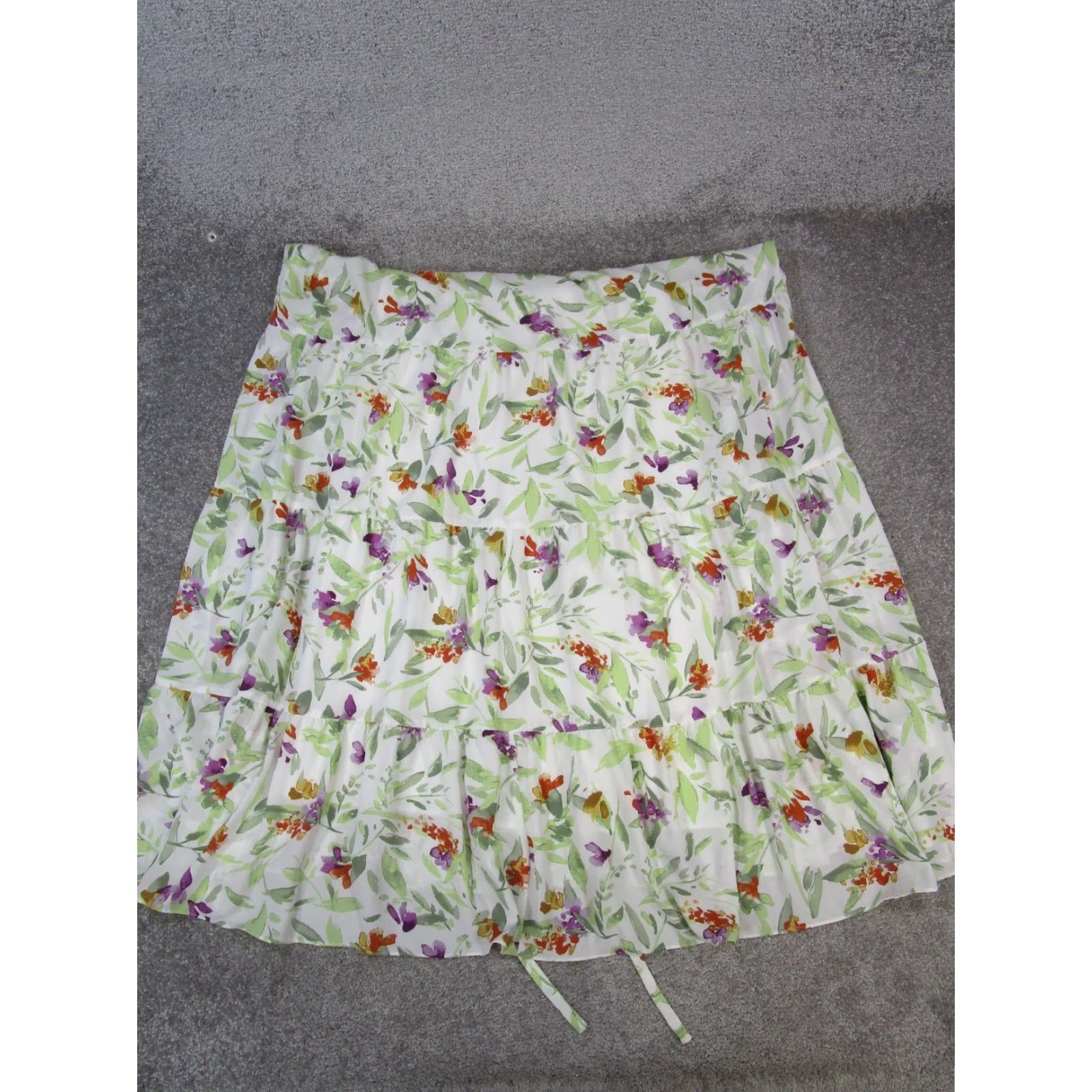 Vintage Caslon Dress Womens 2X Ivory Green Red Purple Floral Blouson New Size XXL / US 16-18 / IT 52-54 - 3 Thumbnail