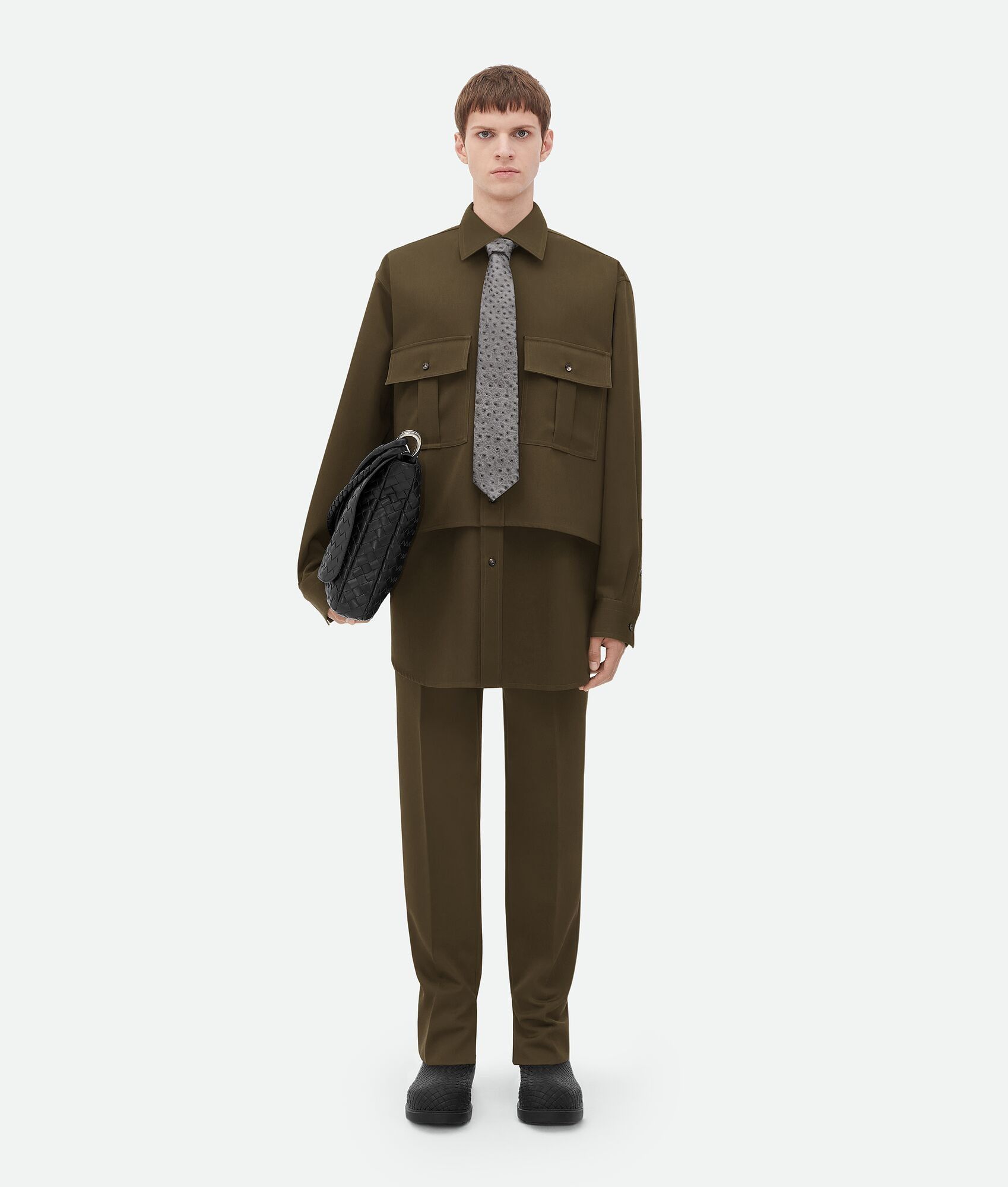 Bottega Veneta o1bcso1str0925 Grain De Poudre Trousers in Liana Size US 32 / EU 48 - 5 Thumbnail