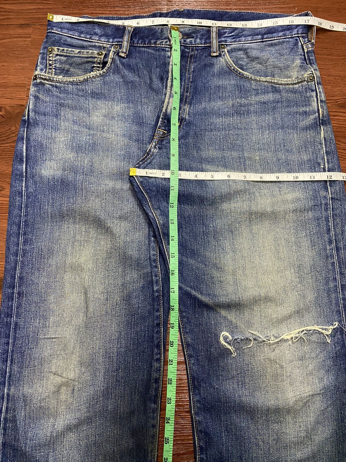 Japanese Brand Vintage Japanese Brands Gu Mud Wash Distressed Loose Jeans Size US 34 / EU 50 - 11 Thumbnail
