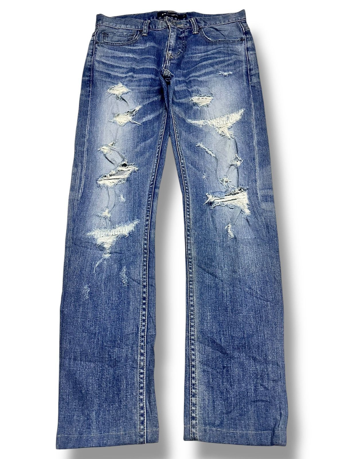 JACKROSE JACKROSE Vintage JAPAN Straight Jean Distressed & Faded Wash Size US 30 / EU 46 - 1 Thumbnail