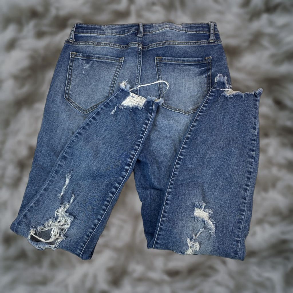 Vintage Cello Jeans Women 15 Distressed High Rise Medium Wash Stretched Whiskered Size 36" / US 14 / IT 50 - 1 Thumbnail
