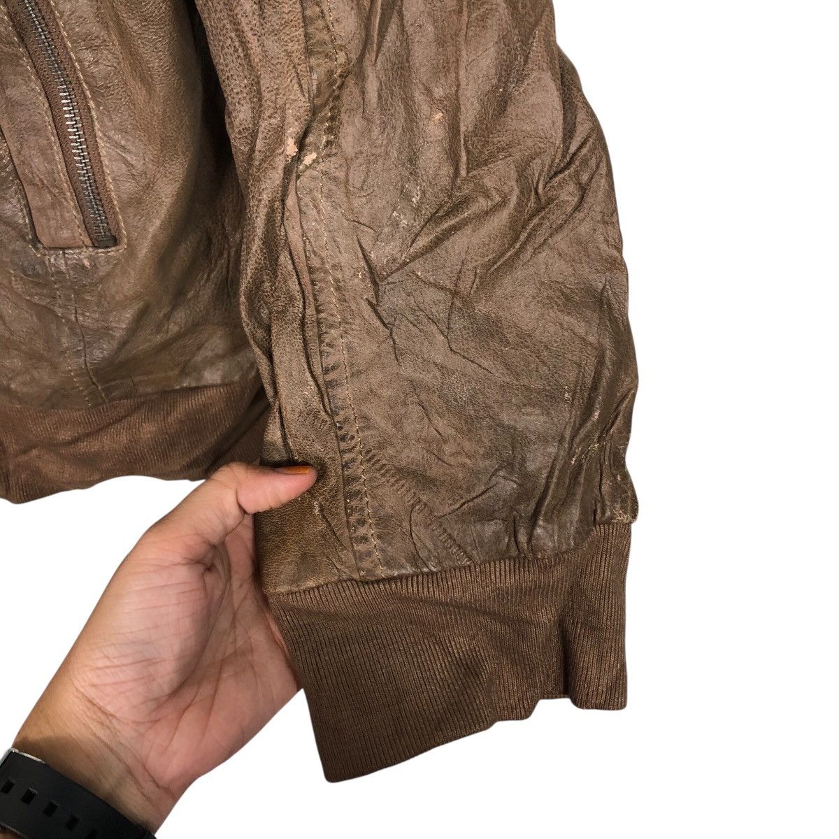 Japanese Brand 📌Vintage Genuine Leather Biker Jacket Angelo Litrico Size US XXL / EU 58 / 5 - 16 Thumbnail