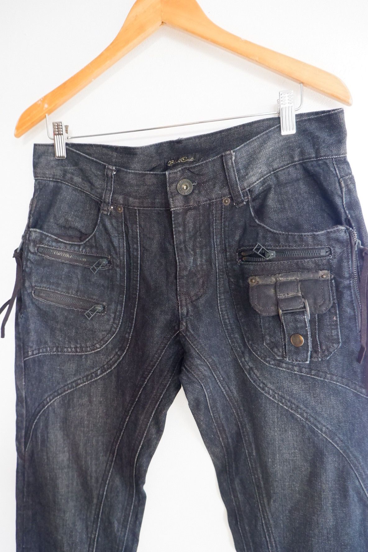 Tornado Mart Vintage Black Crobon Curved Jeans Size US 33 - 4 Thumbnail