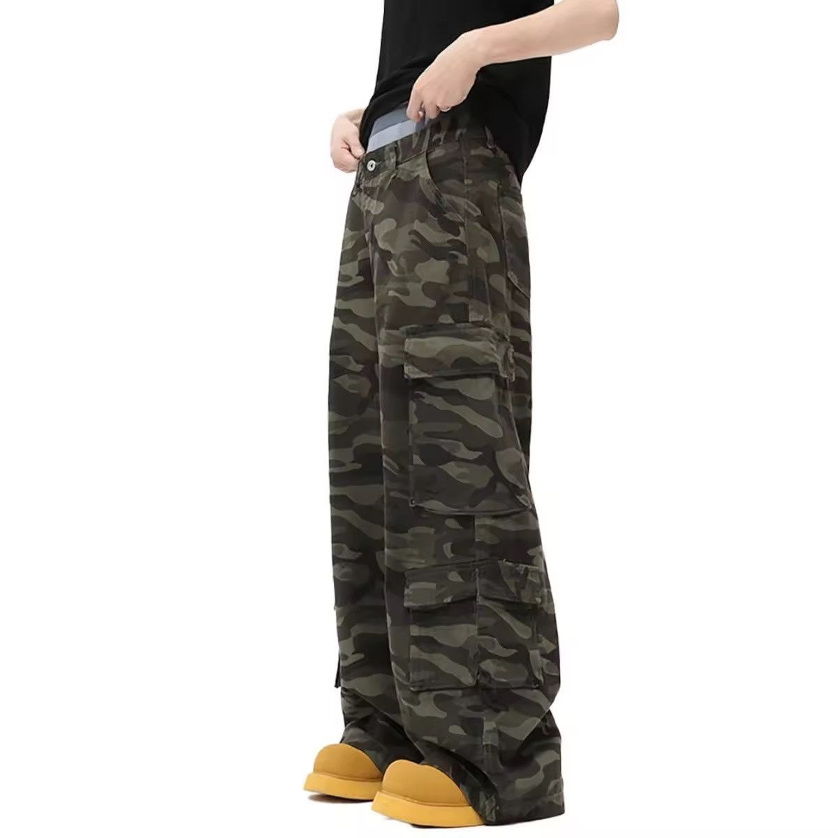 Japanese Brand Camouflage Multi-pockets Straight Wide Leg Pant Size US 28 / EU 44 - 4 Thumbnail