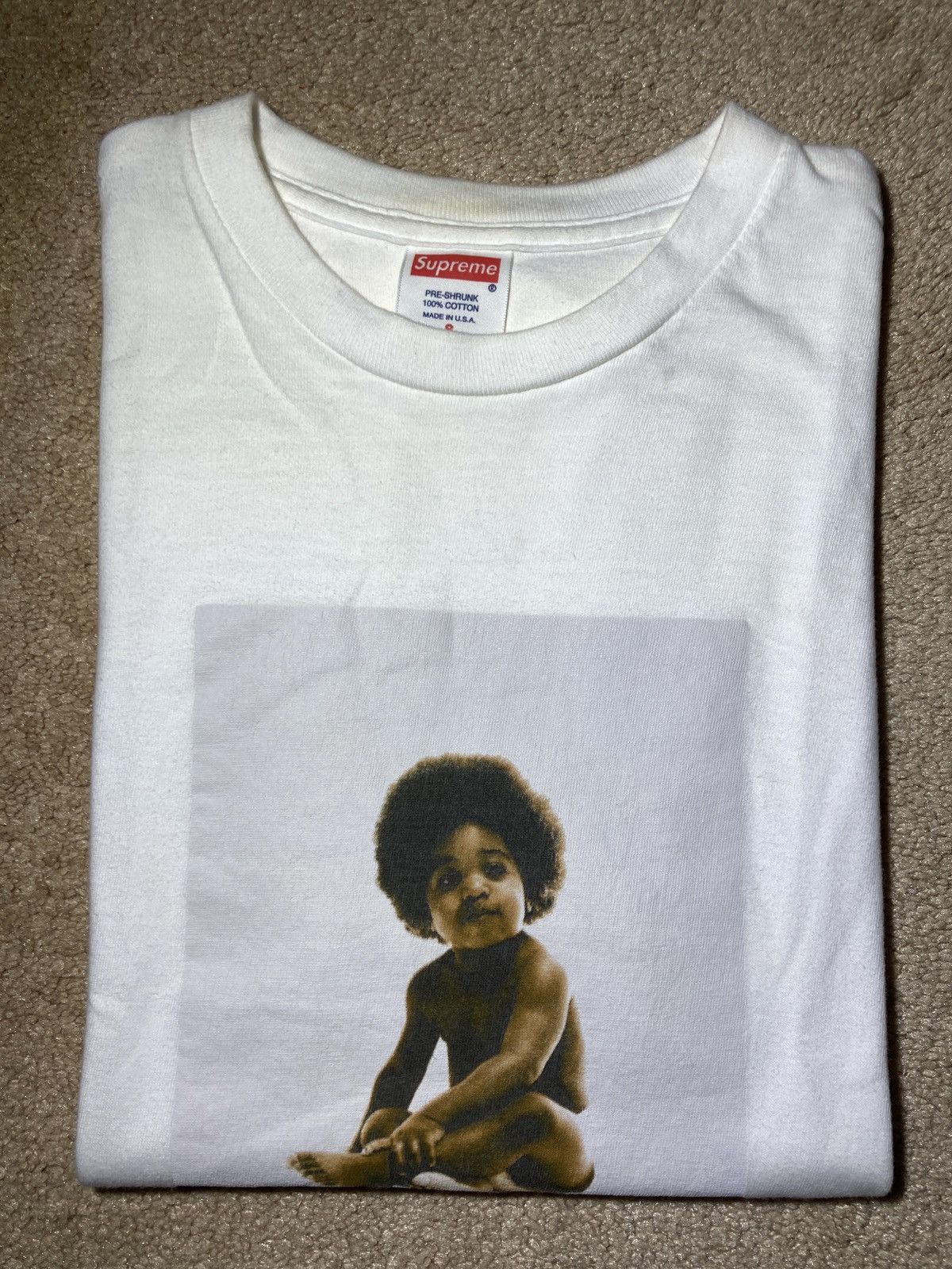 image of Ss11 Supreme Notorious Big Rap Tee White S Hip Hop Biggie 90, Men's (Size Small)