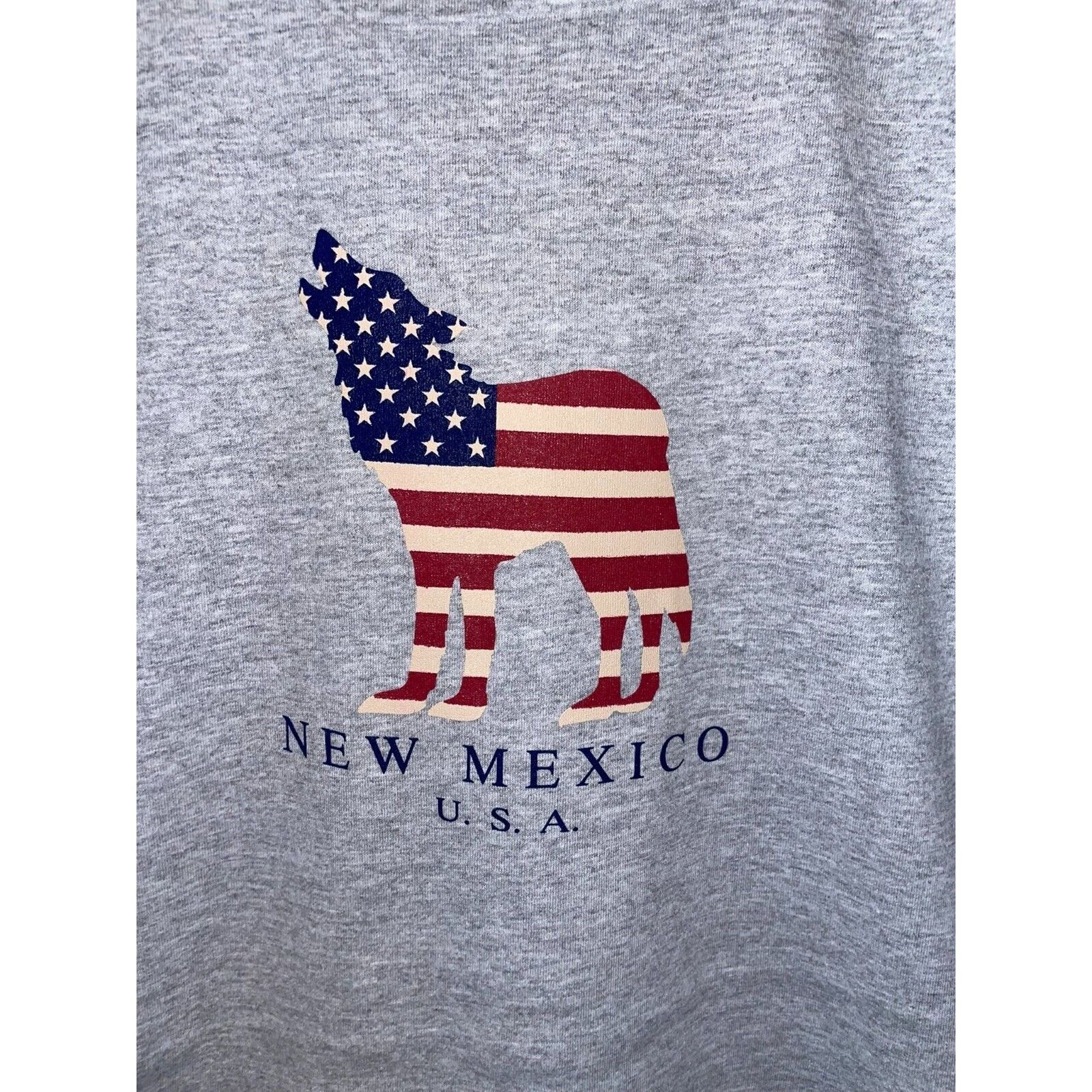 Jerzees Vintage New Mexico Shirt NM USA Gray Wolf Tee 90s VTG Large Size US L / EU 52-54 / 3 - 2 Thumbnail