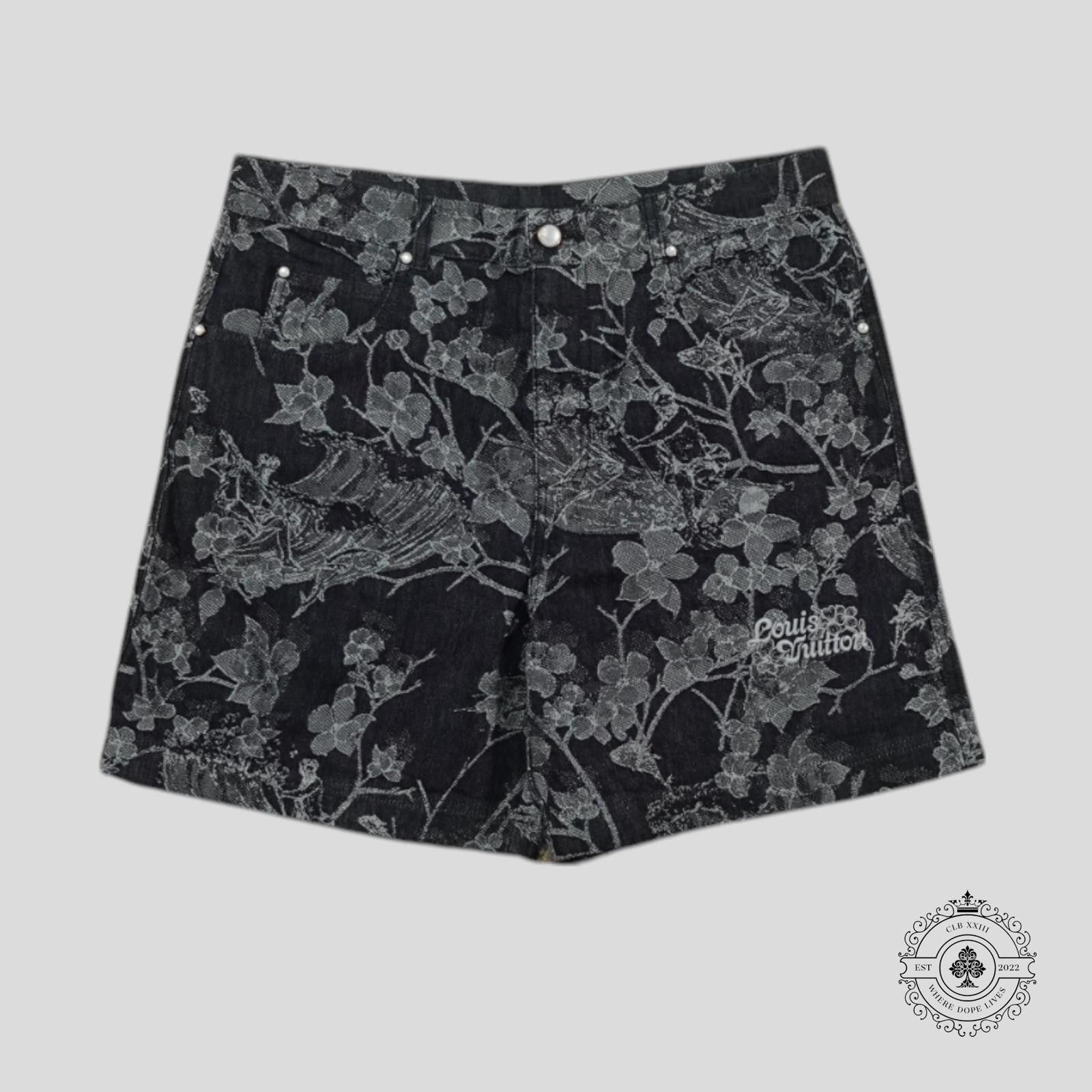 Louis Vuitton LV Waves Floral Jacquard Denim Shorts in Blue