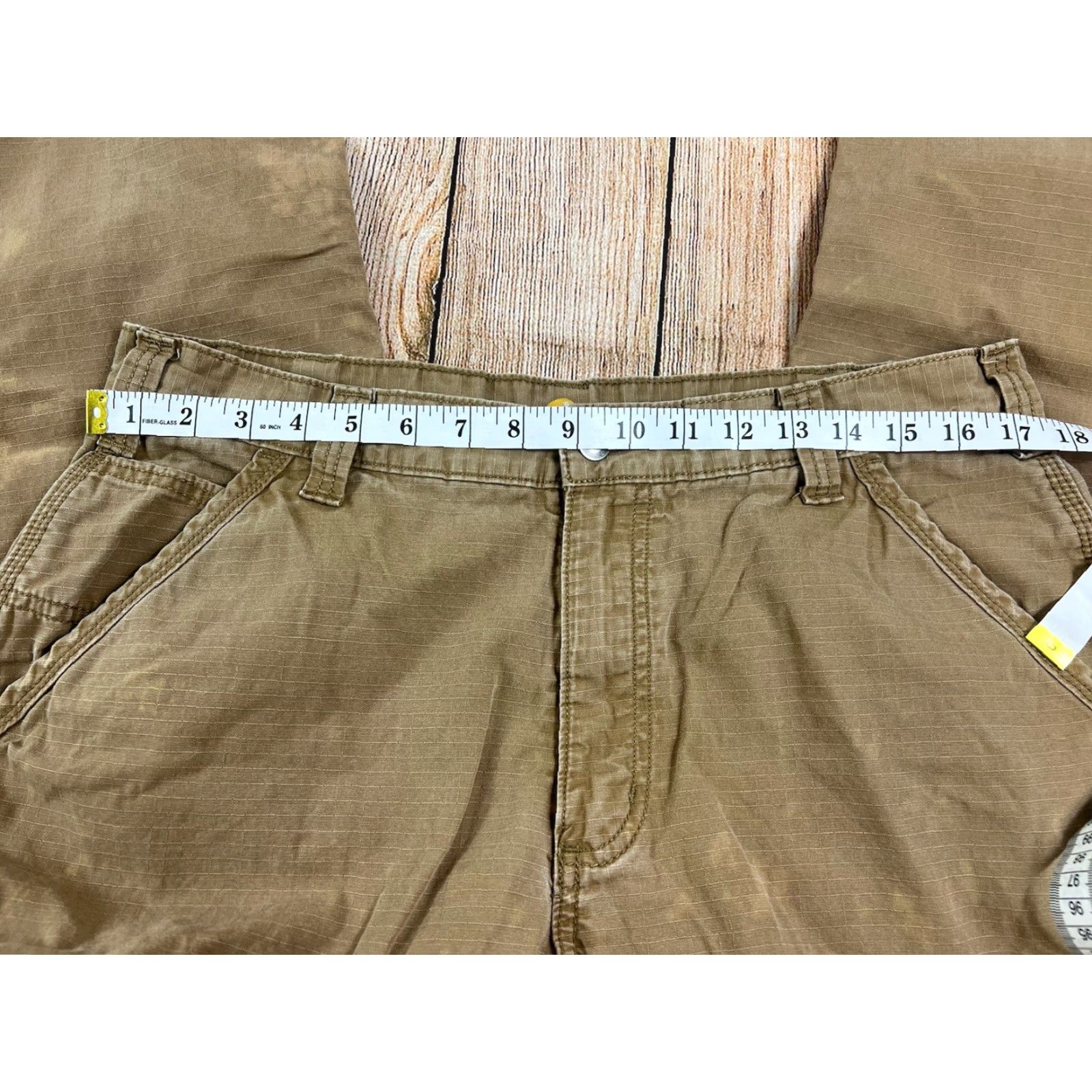 Carhartt VINTAGE Distressed Mens Carhartt Force Cargo Canvas Pants Khaki 36x32 Beige Workwear Pockets Mens Size US 36 / EU 52 - 7 Thumbnail