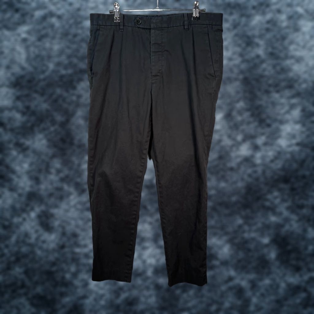 Allsaints AllSaints Mens Pants Black Cotton Slim Fit Chino Tapered Leg Flat Front 30 Inseam 25 Casual N/A Size US 30 / EU 46 - 1 Thumbnail