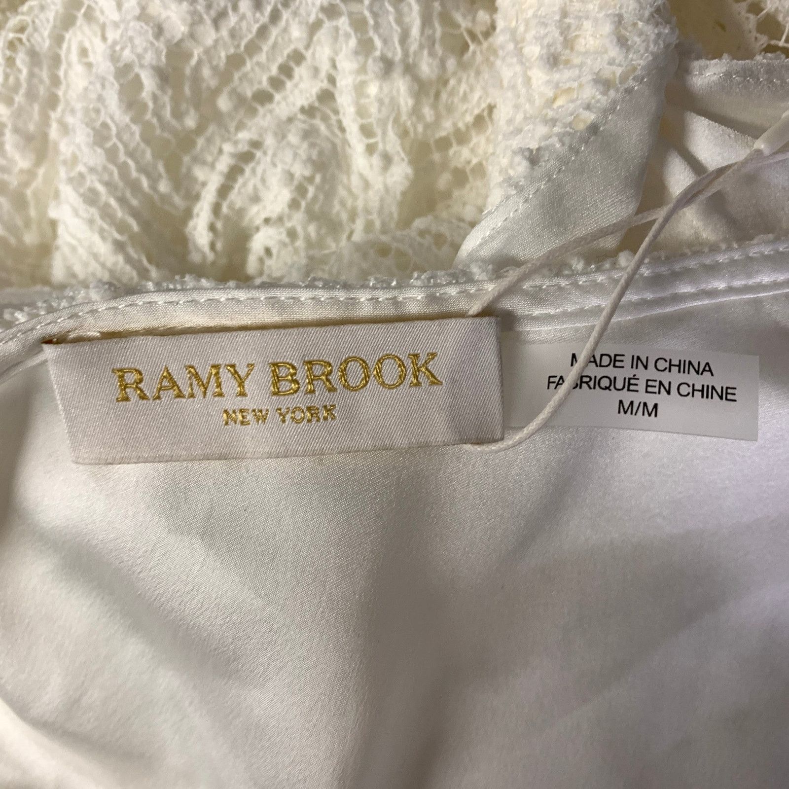 Ramy Brook RAMY BROOK M White Polyester Chevron One Shoulder Mini Dress Size M / US 6-8 / IT 42-44 - 9 Thumbnail