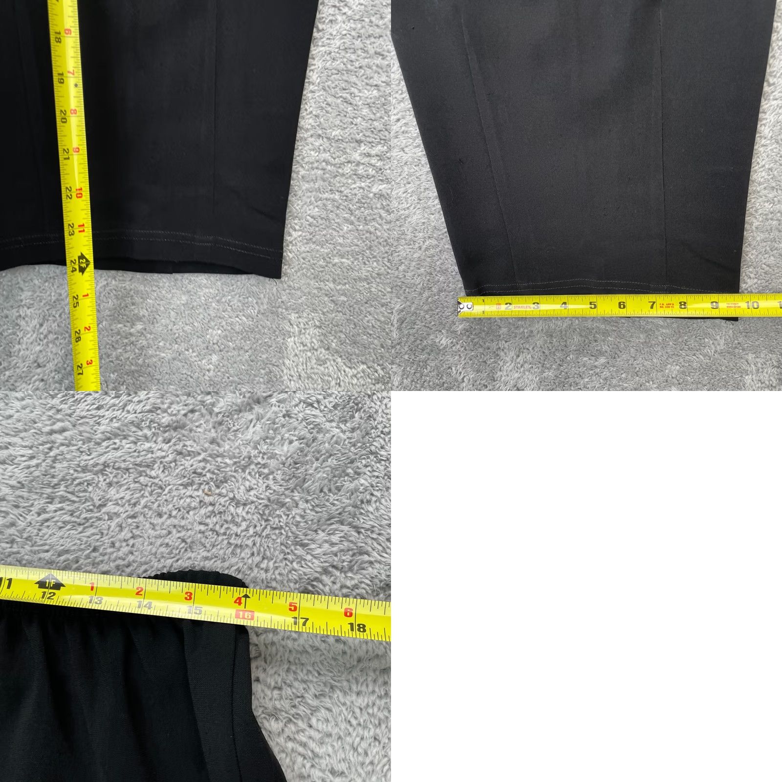 Vintage Blanque Pants Womens 1 Black Cropped Wide Leg Pleated Elastic Waist Lagenlook Size 25" / US 0 / IT 36 - 8 Thumbnail