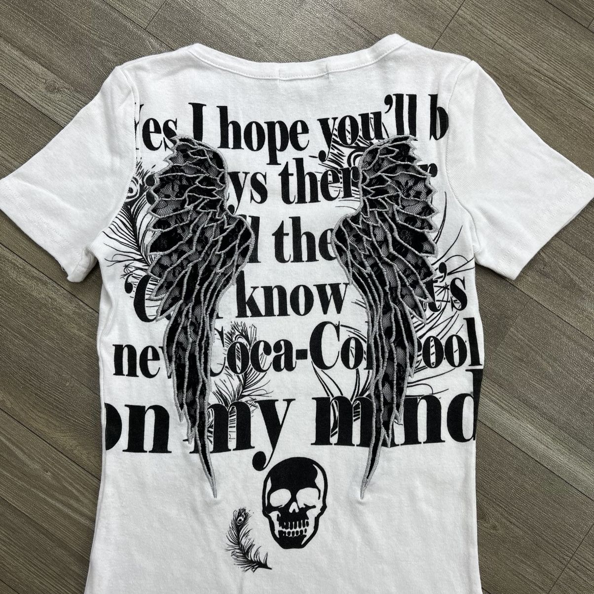 Hysteric Glamour 2000s M.K.R Skulls Wings Poem Gothic Ifsixwasnine Lgb Style Size S / US 4 / IT 40 - 13 Thumbnail