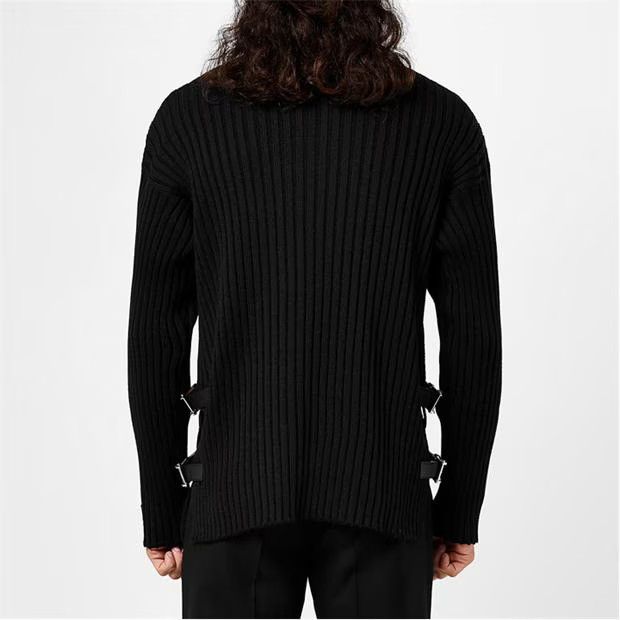 Versace o1g2r1mq0824 Buckles Knit Jumper in Black Size US M / EU 48-50 / 2 - 6 Thumbnail