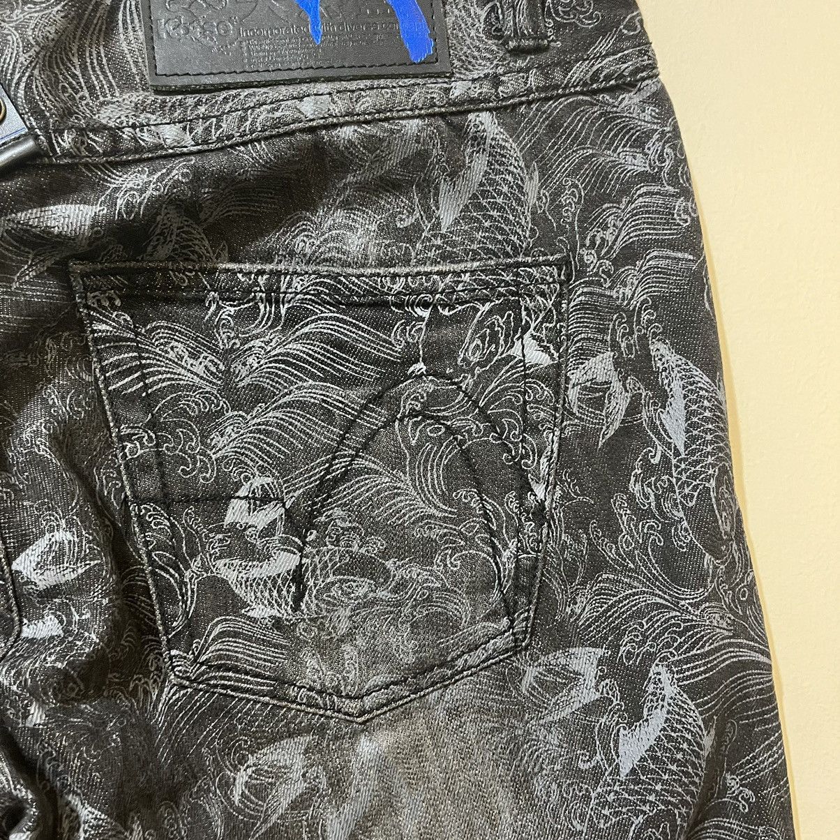Japanese Brand Korse by Rei Takahashi Koi Fish Button Fly Denim Pants Size US 32 / EU 48 - 16 Thumbnail