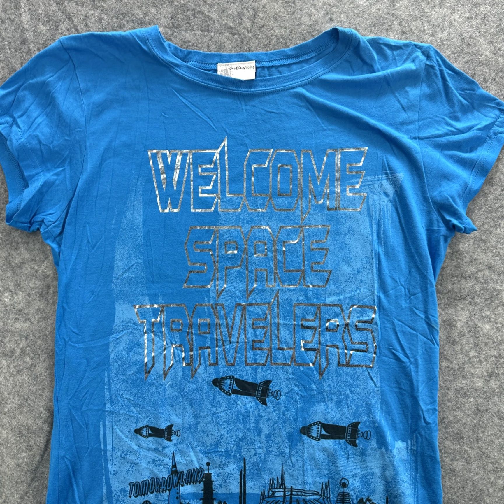 Disney Disney Shirt Womens 2XL Blue Welcome Space Travelers Tomorrowland Space Mountain Tee Size XXL / US 16-18 / IT 52-54 - 3 Thumbnail