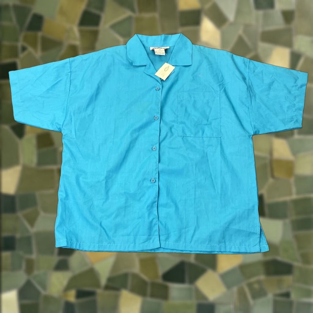 Vintage VINTAGE Babilonia Shirt Womens Medium Blue Health Nurse Food Service Uniform Button-Up Short Sleeve Pockets Womens Size M / US 6-8 / IT 42-44 - 1 Thumbnail