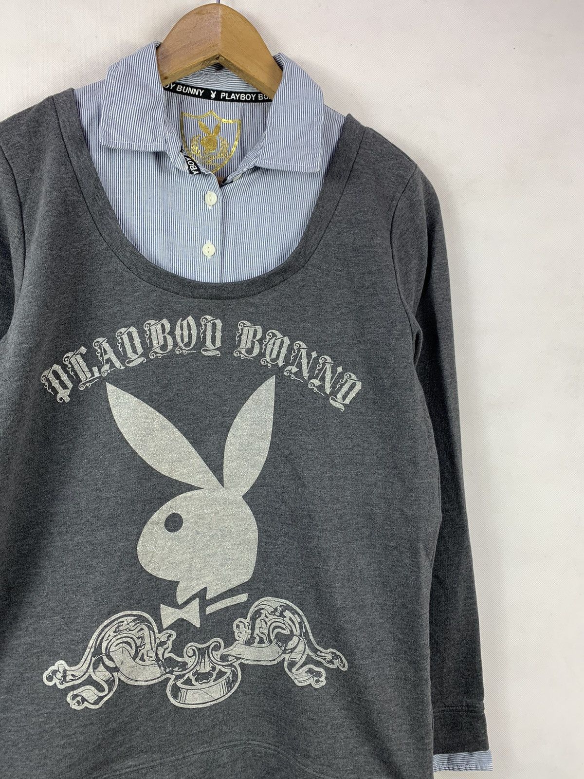 Playboy Steals! Playboy Bunny Big Logo Sweater Shirt Size S / US 4 / IT 40 - 3 Thumbnail