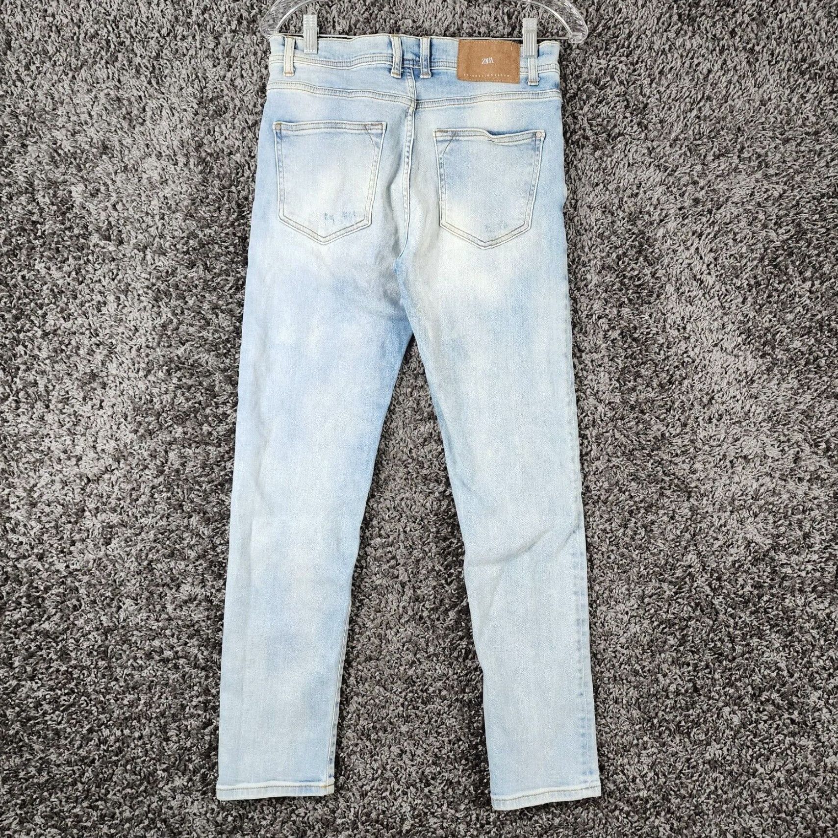Zara VINTAGE Zara Distressed Light Blue Straight Jeans Womens Size 30 Size 30" / US 8 / IT 44 - 6 Thumbnail