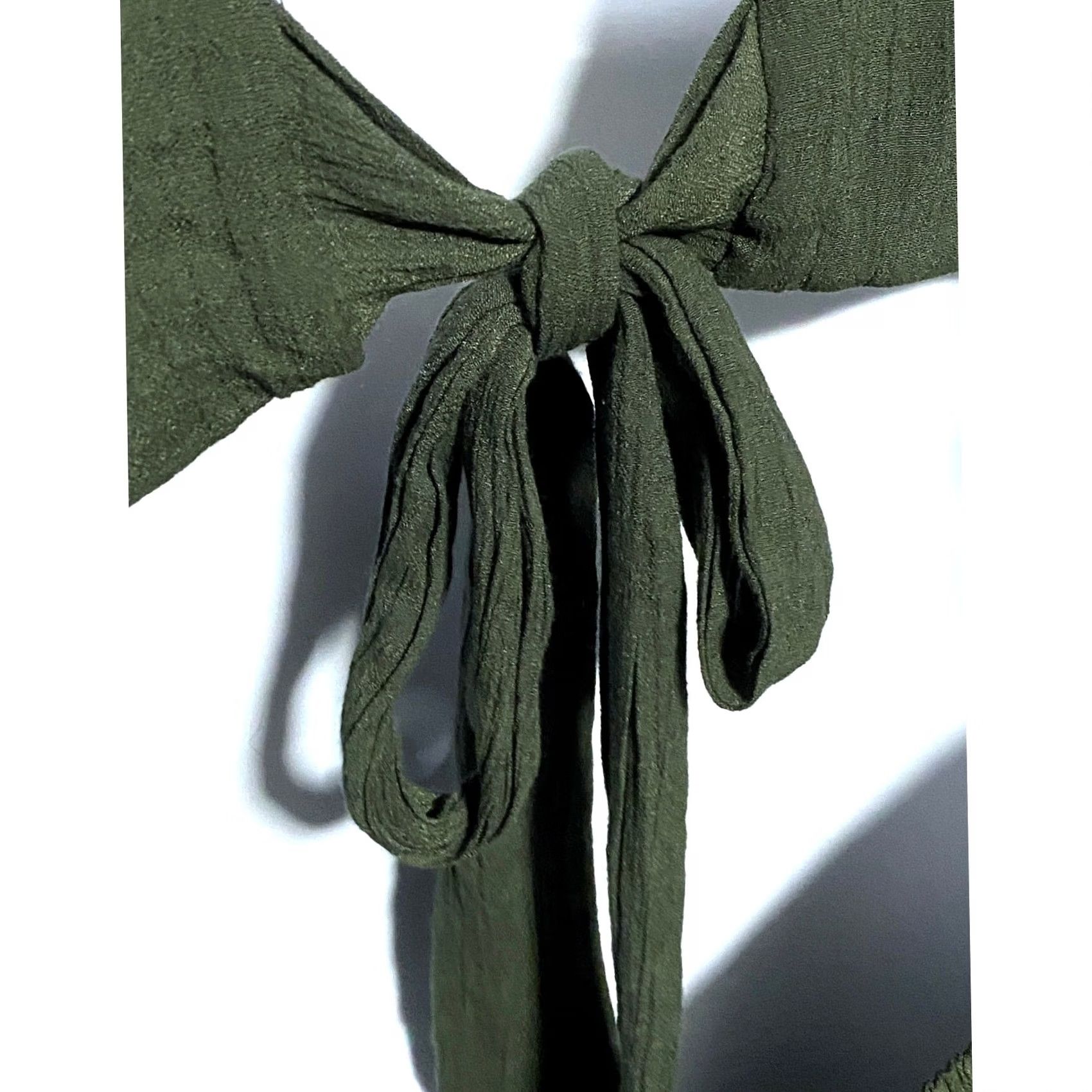 Vintage VINTAGE Mi ami Dress Womens XL Green Neck Ruffles Open Back Tie Closure Boho Fairy Dainty Y2K Size XL / US 12-14 / IT 48-50 - 5 Thumbnail