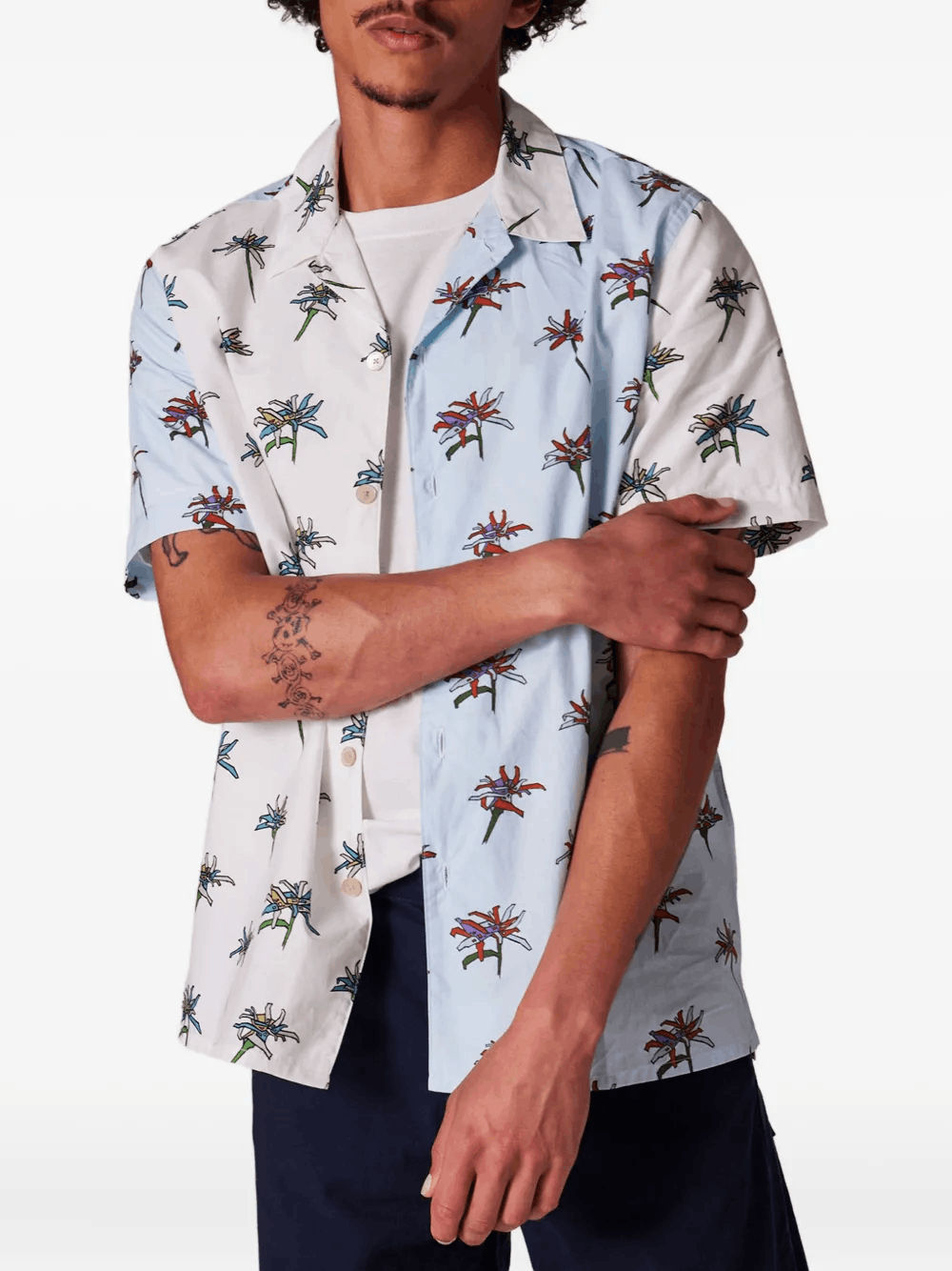 Other White and Blue “Edelweiss” Print Short-Sleeve Shirt Size US M / EU 48-50 / 2 - 1 Thumbnail