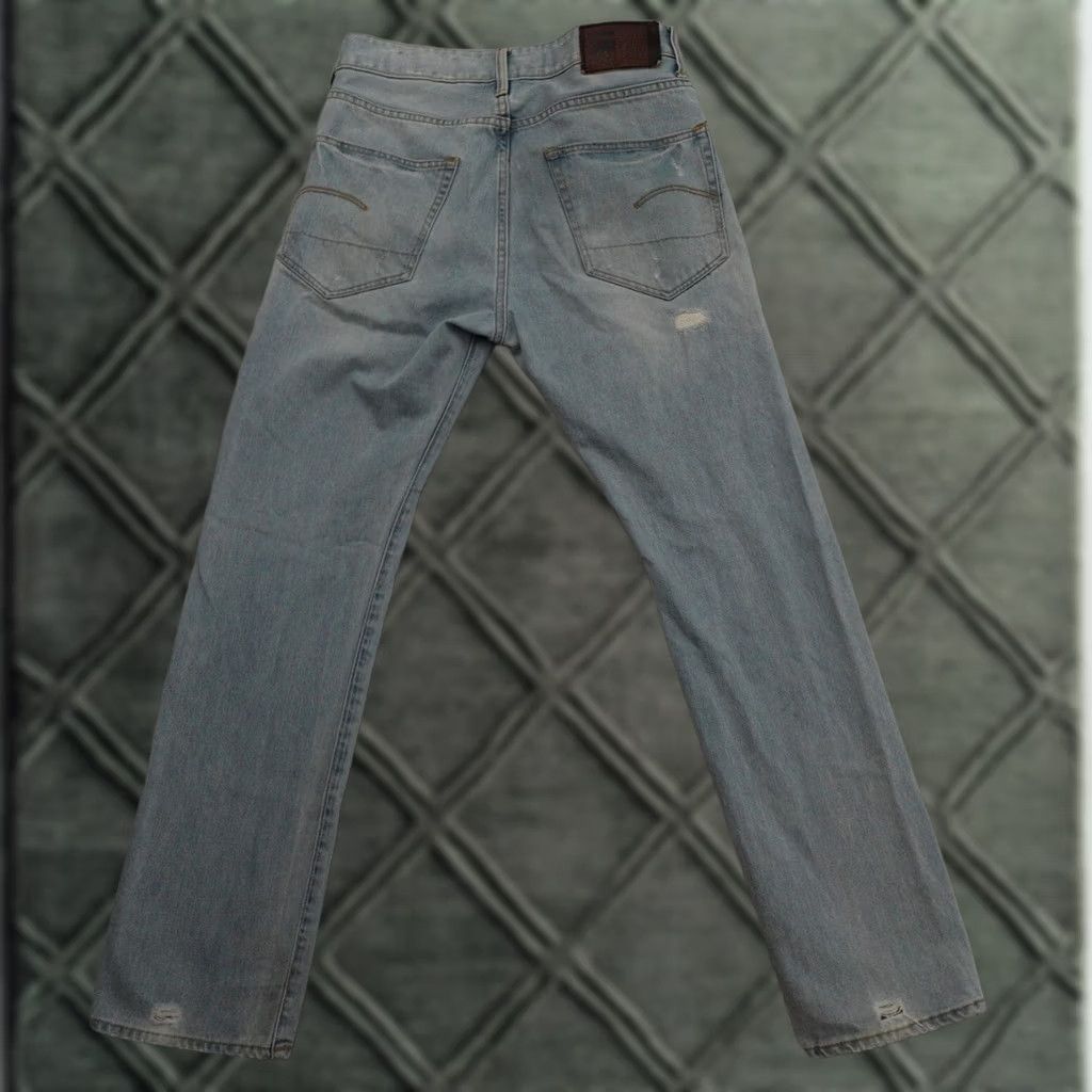 G-Star Jeans Slim 31 (31X29) Deconstructed 3301 Blue Denim Men Regular Fit 29in Inseam Jeans