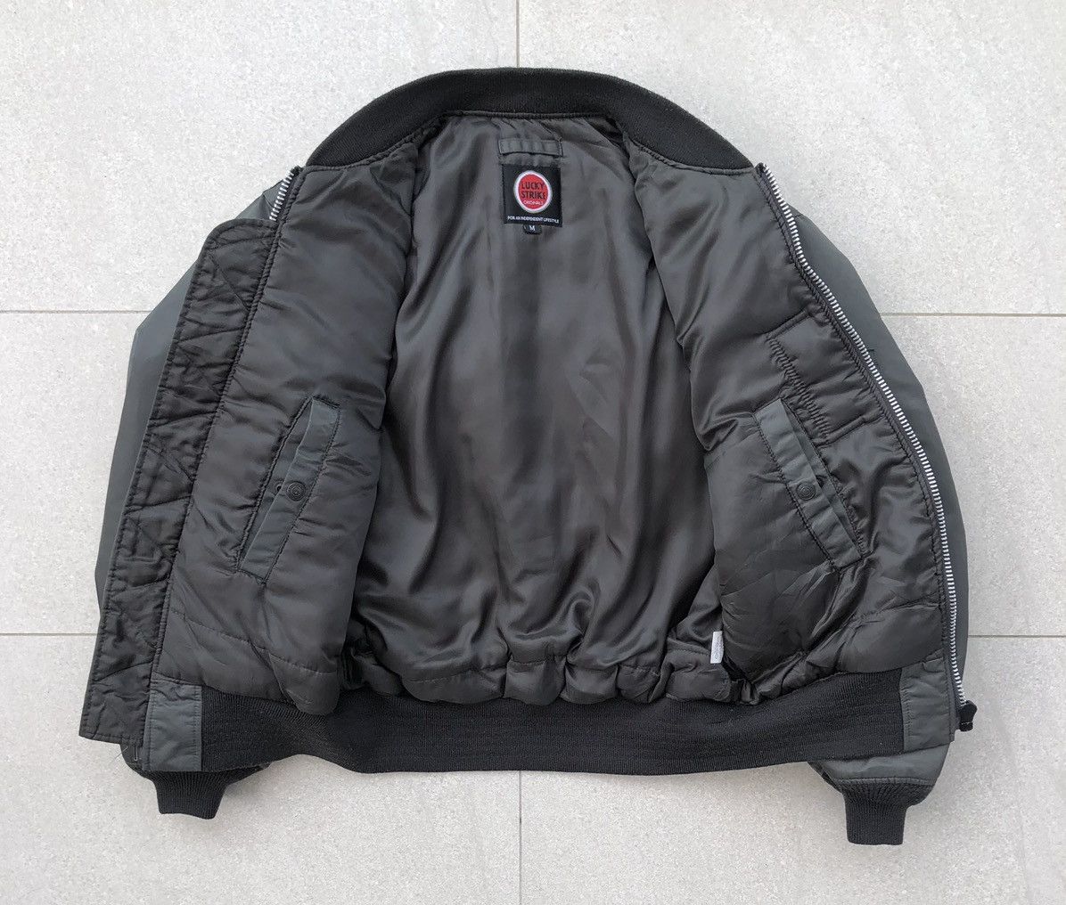 Vintage Vintage Lucky Strike Racing Ma-1 Bomber Jacket Size US M / EU 48-50 / 2 - 13 Thumbnail
