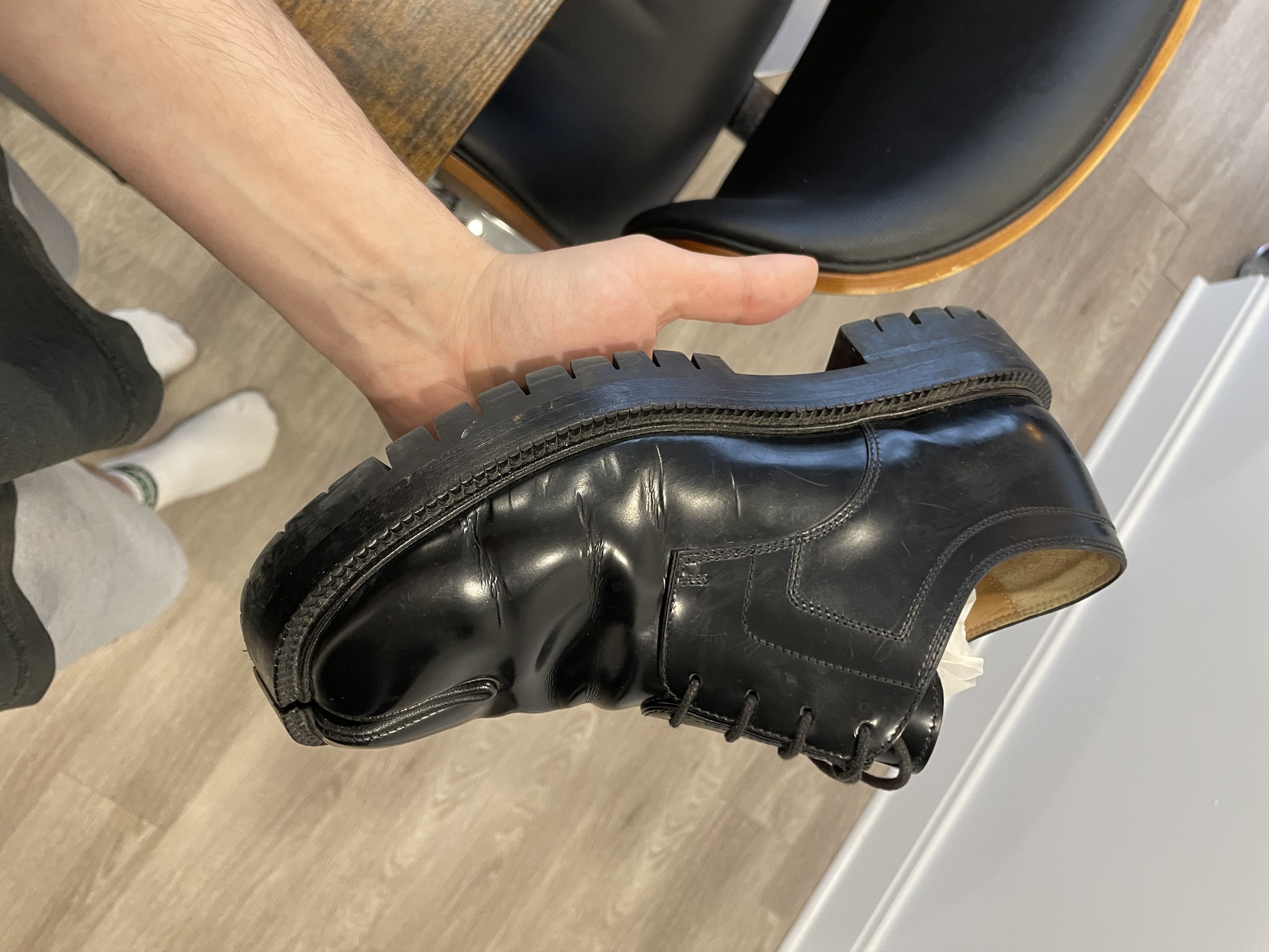 Maison Margiela Maison Margiela Men's Black Leather Shoes Size US 7 / EU 40 - 4 Thumbnail