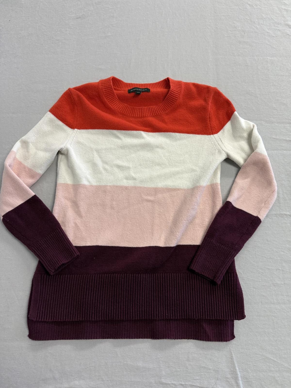 Banana Republic Banana Republic Womens Sweater Hi-Low Hem 4 Color Block XS Size XS / US 0-2 / IT 36-38 - 1 Thumbnail