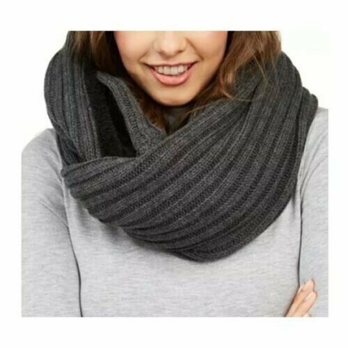 DKNY DKNY Fleece-Lined Knit Infinity Scarf, Gray Size ONE SIZE - 3 Thumbnail