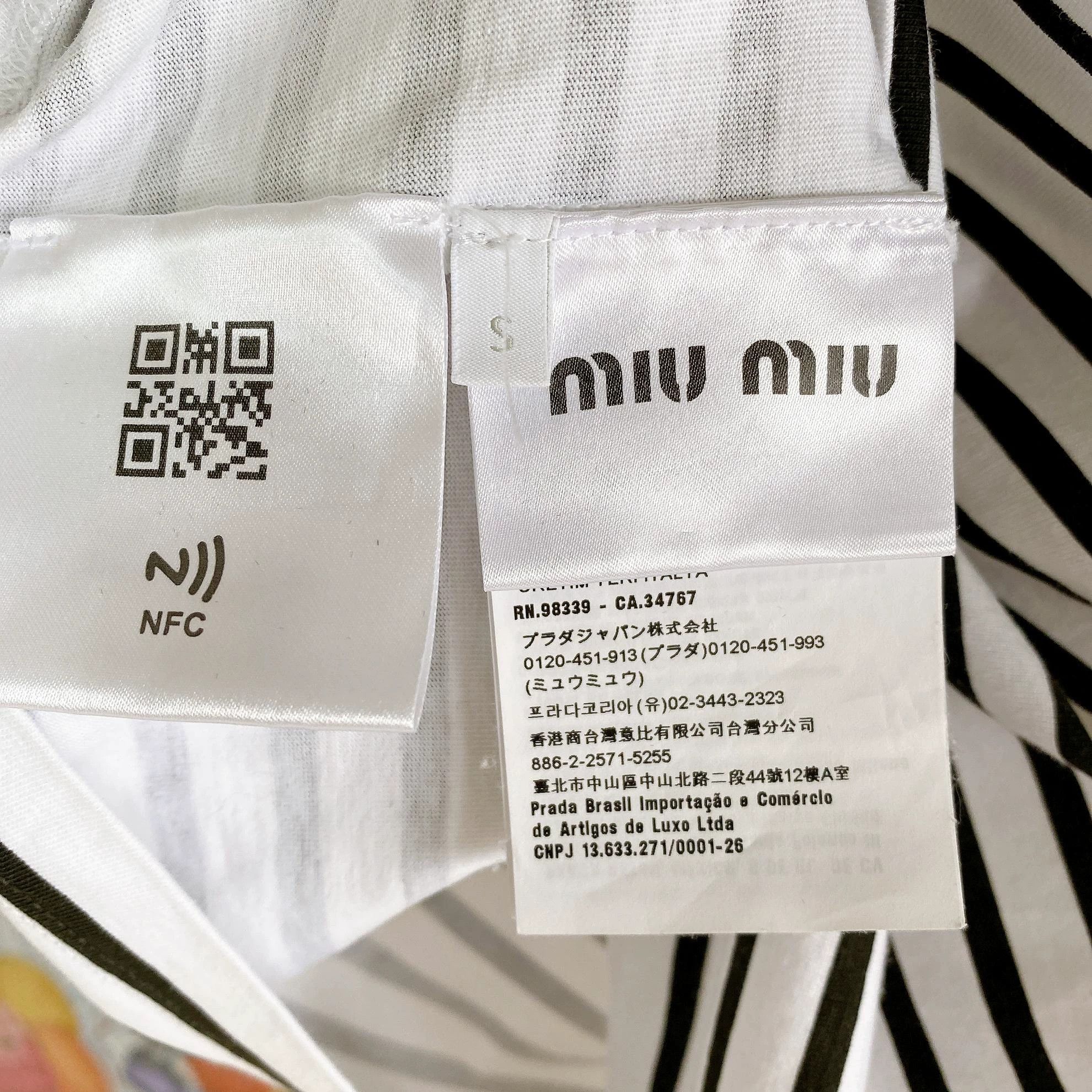 Miu Miu MIU MIU women's striped T-shirt Size S / US 4 / IT 40 - 6 Thumbnail