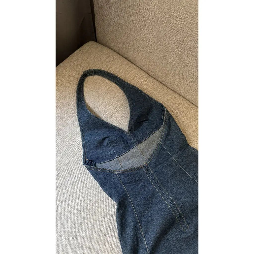 Dolce & Gabbana Dolce & Gabbana Vintage Denim Halter Mini Dress Size IT 40 Size S / US 4 / IT 40 - 7 Thumbnail