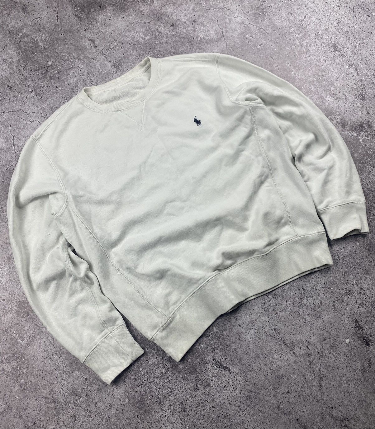 Polo Ralph Lauren × Vintage Polo Ralph Lauren vintage y2k white/cream sweatshirt Size US M / EU 48-50 / 2 - 2 Thumbnail