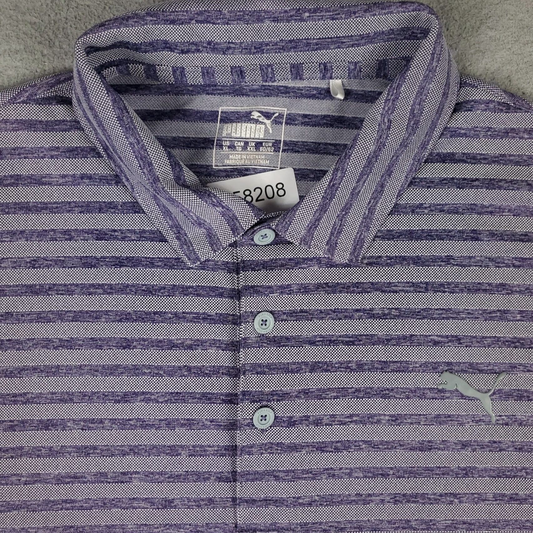 Puma Puma Polo Shirt Mens XL Purple Striped Golf Casual Short Sleeve Adult Size US XL / EU 56 / 4 - 2 Thumbnail