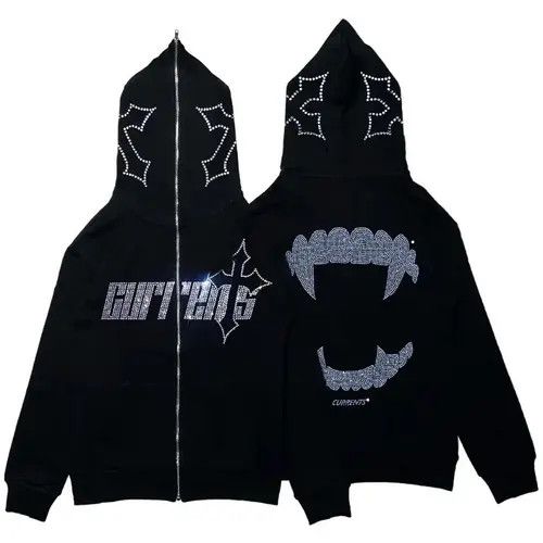 Other Y2k Graphic Full Zip Black Hoodie Gothic Punk Style Size US L / EU 52-54 / 3 - 2 Thumbnail