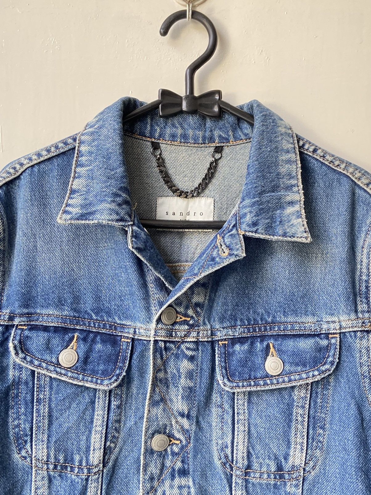 Sandro SANDRO PARIS Denim Jacket Size S / US 4 / IT 40 - 16 Thumbnail