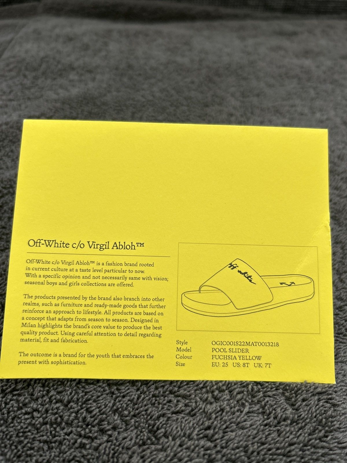 Off-White Kids Off-White Pool Slide Fuchsia Yellow 8T Size US 4 / IT 34 - 6 Thumbnail