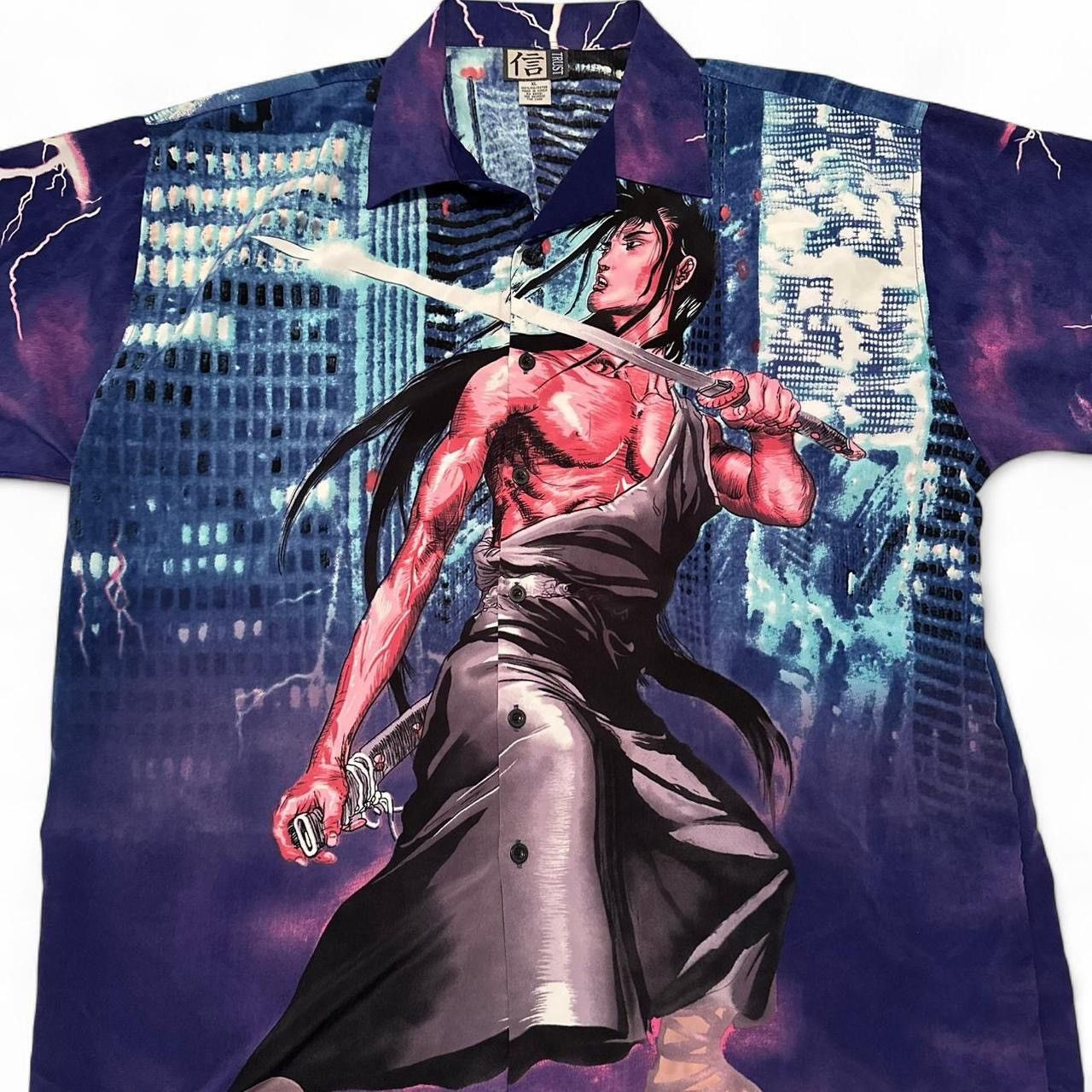 Other Trust Samurai Anime Graphic Button-Up Shirt (Size XL) Size US XL / EU 56 / 4 - 2 Thumbnail